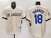 Men's Los Angeles Dodgers #18 Yoshinobu Yamamoto Cream 2024 City Connect Limited Stitched Jersey,baseball caps,new era cap wholesale,wholesale hats